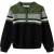 Minoti Jongens Strepen Sweater Top met Kwartrits (Kaki Groen)