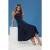 Marineblauwe effen maxi-jurk met spaghettibandjes, casual model