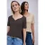 Street One Dames Shirt met hartvormige halslijn in een pak van 2 in Beige|Bruin
