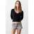MANGO TEEN low waist short grey denim