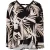 Biba Damesblouse met bladmotief, V-hals en losse pasvorm (Veelkleurig)