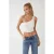 Asymmetrische Kraag Aansluitend Crop Top