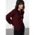 TRENDYOLMİLLA Dames Bordeaux Effen Lang Regular fit Vesten