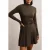 Reiss Belted Knitted Mini Dress Mocha Brown