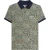Lambretta Heren SS25 Paisley gemerkt poloshirt (Marine/Cameoblauw)