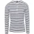 Premier Dames/Dames Lang John Gestreept Rol Mouw T-shirt (Wit/Zwaar)