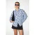 TRENDYOLMİLLA Dames Blauw Stippen Lang Relaxed fit Overhemden