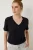 V-hals Korte Mouw Effen T-shirt