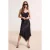 TRENDYOLMİLLA Dames Zwart Effen Midi Asymmetrisch Rokken