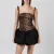 AmyLynn Mini-jurk met peplum en vierkante halslijn voor dames (Luipaard)