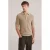 WE Fashion regular polo met ingebreid patroon beige