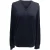 Dolce & Gabbana gebreide V-hals trui van marineblauwe wol