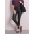 Broek met Mid Waist-taille in Slim Fit en met leerlook