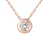 Solitaire ketting 8 mm zirkoniumoxide Serti Clos Silver Rose vergulde