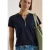 Shirt met splitnek in effen kleur