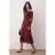 TRENDYOLMİLLA Dames Bordeaux Paisley Midi Lang Casual A-lijn Jurken
