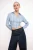 TRENDYOLMİLLA Dames Blauw Gestreept Lang Getailleerd Overhemden