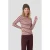 Anytime geribde top met strepenprint roze/blauw