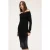 Motivi Off-shoulder Knit Dress With Slip Black