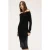 Motivi Off-shoulder Knit Dress With Slip Black