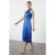 TRENDYOLMİLLA Dames Blauw Effen Midi Mouwloos Cocktail Recht Jurken