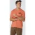 No Excess T-shirt V-neck Melange Garment Dyed Placed Print Melon