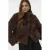 VERO MODA faux fur jas donkerbruin