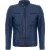 Marineblauw leren vintage gewatteerd racefietsjack met rits