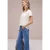 Street One Dames Shirt met overhangende schouders in linnenlook in Wit