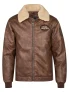 Petrol Industries – Heren PU Jas met Teddykraag Driftless – Bruin