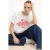 TRENDYOLMİLLA Dames Ecru Slogan Kort Oversized T-shirts