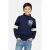 Cars sweater met backprint donkerblauw