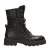 Shabbies Amsterdam chunky leren veterboots met profielzool en dierenprint – donkerbruin
