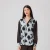 Overhemd met bloemenprint van twee materialen