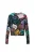 Cropped Printed Knit Sweater Wo – Black