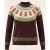 Bear Fairisle gebreide trui in rum raison