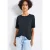 Street One Dames Shirt met decoratieve halslijn in Blauw