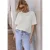 Street One Studio Dames Basic Shirt met korte mouwen en ronde hals in Wit