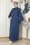 Rits Detailed Denim Jurk Donkerblauw
