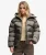 Hooded Shine Puffer Jas Slanke Pasvorm Khaki