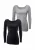 BENCH Shirt  grijs / zwart