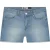 Malelions Women Damaged Patch Denim Shorts | Light Blue