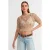 Dames Getextureerde Crop Crew Neck Trui