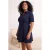 Trendyol Curve Dames Donkerblauw Effen Kort / Mini Driekwart mouw A-lijn Grote maten Jurk