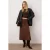 TRENDYOLMİLLA Dames Bruin Effen Midi Taille Elastisch Skater Rokken