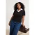Trendyol Curve Dames Zwart Effen Kort Getailleerd Grote maten Blouses