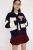 TRENDYOLMİLLA Dames Donkerblauw Colorblock Lang Regular fit Vesten