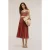 Motivi Striped Lurex Knit Flared Dress Red