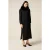 Oltre Long Mixed Wool Coat With Furry Collar Black
