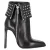 Saint Laurent Paris Vouw Over Studded Enkellaarsjes in Zwart Leer